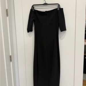 Zara Black Off-Shoulder Long Sleeve Dress